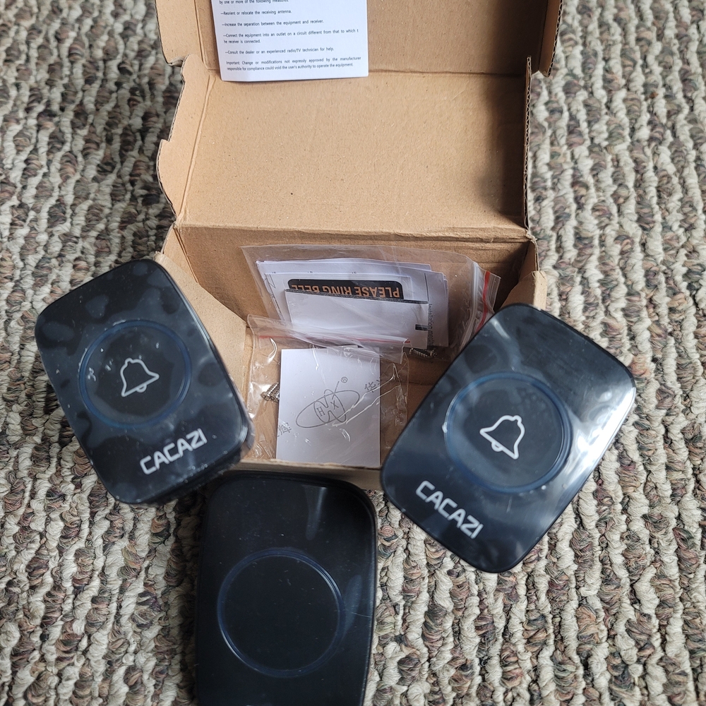Cacazi Wireless Doorbell Kit - Black